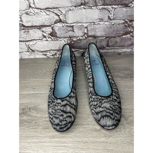 Thierry Rabotin Ivory Black Pattern Slip On Heel Loafers Shoes Women 41EU/10.5M - Picture 4 of 16